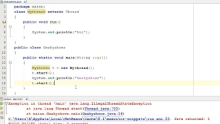 310 Restarting same Thread again in Java Programming Hindi