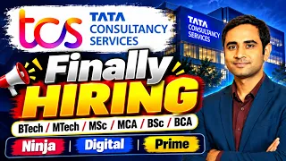 Finally TCS Mass Hiring | Ninja, Digital, Prime | Btech/Mtech/Msc/Mca/Bsc/Bca