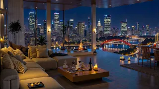 4K Modern Night City Skyline Luxury Apartment With Soft Jazz Background Music For Work Unwind  4K Modern Night City Skyline Luxury Apartment With Soft Jazz Background Music For Work Unwind