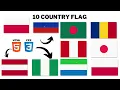 How to create 10 different country s flag useing and