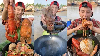 fisherman eat mantis shrimp, lobsters, sea snails, octopuses, abalones, sea cucumbers, and scallops.