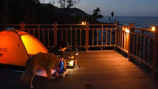 [349] Camping Vlog: A Night on the Sea with My Dog.