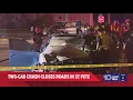 Emergency crews in St Pete respond to a crash involving two cars on Gandy Boulevard