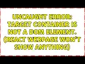 Uncaught Error Target container is not a DOM element React webpage won t show anything
