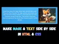 How to Keep Image and Text Side by Side in HTML CSS