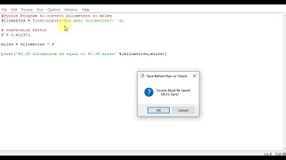 Python Program to convert kilometers to miles
