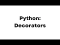 Python Decorator Interview Questions