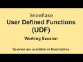 Snowflake - User Defined Functions
