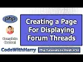 PHP Forum Project Creating a Page for Forum Threads Comments PHP Tutorial