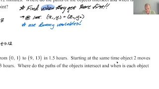 Intersections of Parametrics When and Where pg 187 pt 1