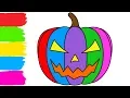 How to Draw Halloween Pumpkin Coloring Pages for Kids