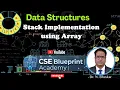 Stack Implementation Using Array Push Pop Peek Stack Operations Data Structures