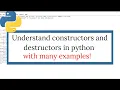 Constructor Destructor In Python With Practical Examples Python Interview Question