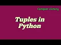 Python Tuples Explained in Tamil