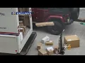 EXCLUSIVE USPS Worker Caught On Camera Tossing Packages Out Of Mail Truck