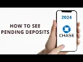How to see pending deposits with Chase
