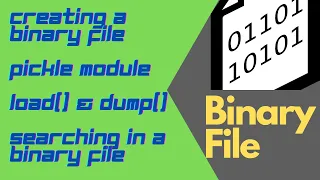 Binary File Pickle Module Load Dump Create Binary File CBSE Class XII Computer Science