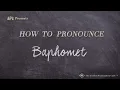 How to Pronounce Baphomet Real Life Examples