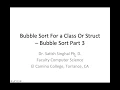 Bubble Sort Part 3 - Bubble Sort For C Classes