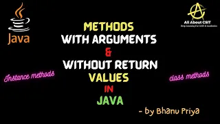 Methods with Argument and without Return values in Java lec 25 Java Tutorials BhanuPriya