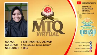 Download MTQ Virtual Putri - Siti Marya Ulpah | 032 - Ali Imran Ayat 185-186 MP3