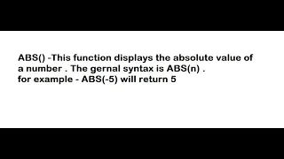 ABS function in Qbasic