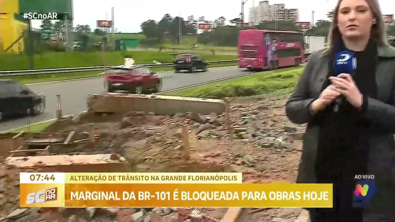 Marginal da BR-101 é bloqueada para obras nesta terça-feira
