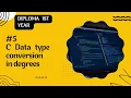 C Data type conversion in degrees