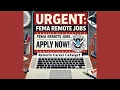 Urgent Work From Home 6 Positions at FEMA Now Hiring Apply Today for Remote Roles