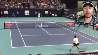 Court positioning Roger Federer