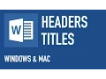MICROSOFT WORD - DIFFERENT HEADER ON EACH PAGE