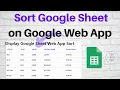 Sort Google Sheet on Google Web App
