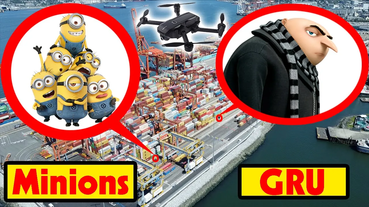 DRONE CATCHES THE MINIONS AND GRU FROM THE MOVIE MINIONS RISE OF GRU IN REAL LIFE | CAUGHT ON DRONE!