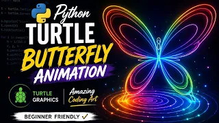 Python Turtle Butterfly Animation Amazing Coding Art Beginner Friendly