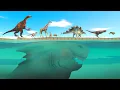 Download Lagu Dinosaurs VS Animals: Who Can Run Across Megalodon Rex Bay | Animal Revolt Battle Simulator