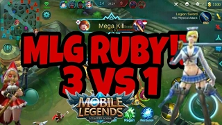 Mobile Legends WTF MLG RUBY funny moments 3vs1 FANNY triple kill new update