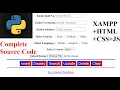 Python Back-End Front-End PHP HTML CSS using insert update delete search display