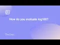 How do you evaluate log100