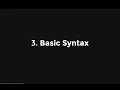 3 Python Crash Course Basic Syntax