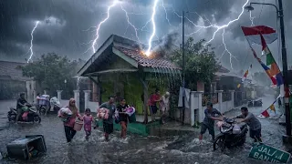 EXTREME WEATHER in Indonesia Heavy Rain and Thunderstorms in my village
