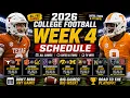 2026 College Football Week 4 Games Schedule