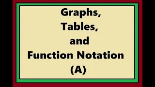 Graphs Tables and Function Notation A