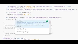 Brackets with UI5 extension - hints for javascript code XML views