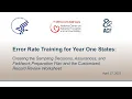 Year One State Error Rate Training Creating the SDAP and the Customized Record Review Worksheet