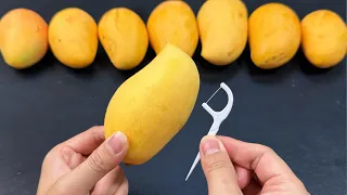 how to peel a mango without the mess the ultimate dental floss hack