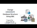 DDL Practical Examples Change UNIVERSITY Database Structure SQL Server Management Studio SSMS