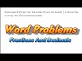 Word Problems With Fractions And Decimals