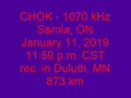CHOK 1070 Sarnia ON 2019 01 11 11 59 33 PM CST