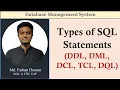 Lec 58 Types of SQL statements commands DBMS Bangla Tutorial
