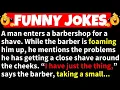 Download Lagu 🤣FUNNY JOKES! - A Man Enters a Barbershop for a Shave. While the Barber is...